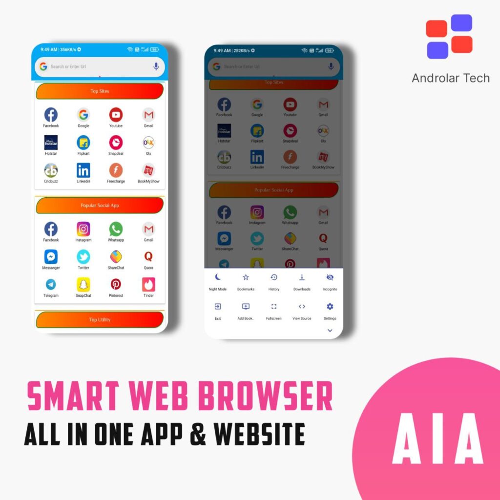 Free All in one App Websites Browsers AIA File for Kodular Niotron